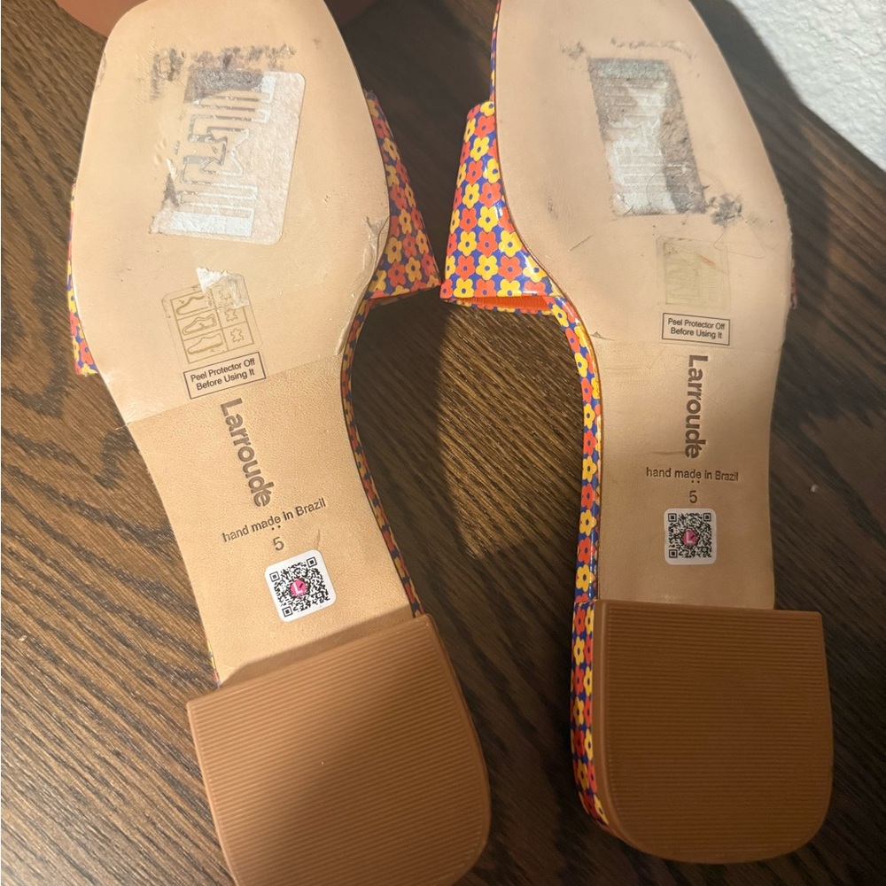 LARROUDE ATHENA SLIDA SANDAL FLORAL POPPY PRINT NEW 5 - Picture 4 of 6